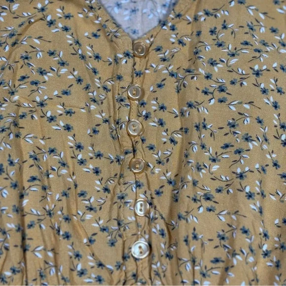 Sunday Mi Amor Floral Sun Dress Women's X-Small Yellow Floral Print Spring - Picture 5 of 11
